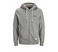 JACK & JONES Pull à Capuche zippé pour Homme en mélange de Polyester recy ris Clair chiné, M