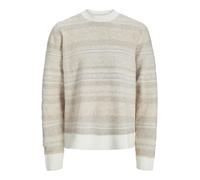 JACK & JONES Pull en Tricot imprimé intégral pour Homme, Crème, M