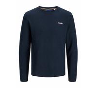 JACK & JONES Pull-over 'Paul Tons' bleu nuit / orange / blanc, Taille L