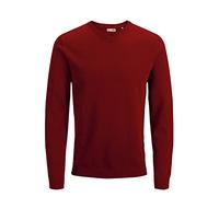 Jack & Jones Pull tricoté col en V pour homme, Rouge (Dahlia), M