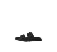 JACK & JONES Homme Leather Jfwvenice Sandales en Cuir, Noir, 46 EU