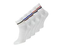 JACK & JONES Short Socks 5 Pack Jacboston Lot de 5 Paires de Chaussettes de Tennis Courtes, Blanc, Taille Unique Hommes
