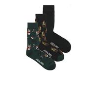 JACK & JONES Socks 3 Pack Jacxmas Animals Lot de 3 Paires de Chaussettes, Scarab, Taille Unique Hommes
