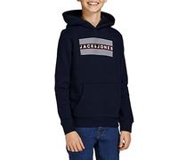 JACK & JONES Sweat à Capuche à Logo Pull-Over de Base avec Poche Kangourou JJECORP, Couleurs:Bleu, Taille:152
