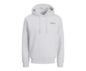 JACK & JONES Sweat à Capuche Homme avec Cordon et Logo brodé., Couleurs:Gris-Claire, Taille Chandail:XL