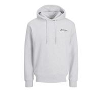 JACK & JONES Sweat à Capuche Homme avec Cordon et Logo brodé., Couleurs:Gris-Claire, Taille Chandail:XXL