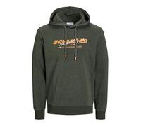 JACK & JONES Sweat à Capuche Jjalvis Sweatshirt, Kaki, L Homme