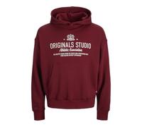 JACK & JONES Hood Sweat à Capuche Jorcambridge, Rouge tibétain, M Homme