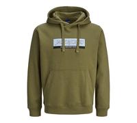 JACK & JONES Sweat à Capuche Jorinwood Block pour Homme, Vert Olive, S
