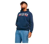 Jack & Jones Sweat à Capuche pour Homme, Grande Taille, avec Logo, Navy Blazer/Print:Play 4, 3XL