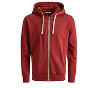 JACK & JONES Sweat à Capuche zippé JJEHOLMEN pour Homme, Rouge (Red Dahlia/Reg Fit), M