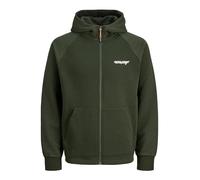 JACK & JONES Veste de survêtement 'Thatcher' vert foncé / blanc, Taille L