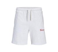 JACK & JONES Sweat Mid Jpstgordon Charge Print Short de Sport mi-Long, Blanc-Gris, L Hommes
