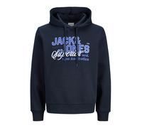 JACK & JONES Hood Jjelogo Noos Sweat à Capuche à 2 Cols, 25/26, Blazer Bleu Marine, M Homme