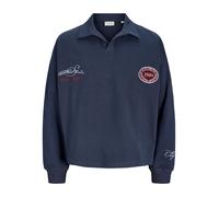 JACK & JONES Sweat-shirt bleu marine / bordeaux / blanc, Taille L