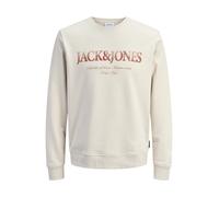 JACK & JONES Sweat-shirt 'JJDevin Daytona' crème / rouille, Taille M