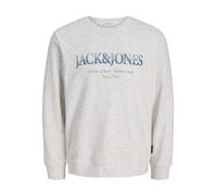 JACK & JONES Sweat-shirt 'JJDevin Daytona' opal / blanc chiné, Taille M
