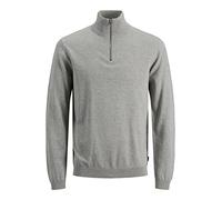 JACK & JONES Sweat-Shirt Jjebradley à Demi-Fermeture éclair Noos pour Homme, Gris Clair chiné, XS