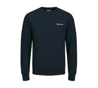 JACK & JONES Sweat-shirt 'JJEBradley' marine / melon / blanc, Taille M