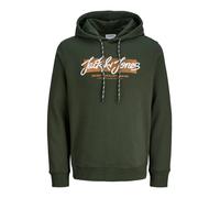 JACK & JONES Sweat-shirt 'JJURBAN' olive / mandarine / blanc, Taille S