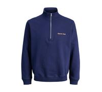 JACK & JONES Sweat-shirt 'JORNORREBRO' bleu marine / orange, Taille M
