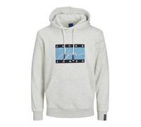 JACK & JONES Sweat-shirt 'Josh' bleu marine / bleu fumé / blanc / blanc chiné, Taille S