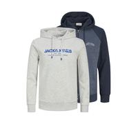 JACK & JONES Sweat-shirt 'Ricky' bleu marine / gris basalte, Taille S