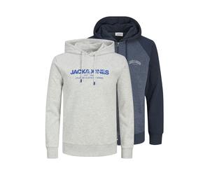 JACK & JONES Sweat-shirt 'Ricky' bleu marine / gris basalte, Taille S