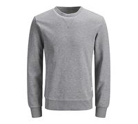 JACK & JONES Sweat-Shirt Sweat-Shirt Uni Light Grey Melange XXL Light Grey Melange XXL