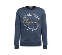 JACK & JONES Sweat-shirt 'Willow' bleu chiné / jaune / blanc, Taille S