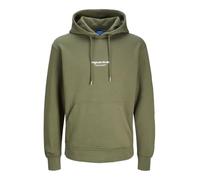 JACK & JONES Sweatshirt à capuche pour homme imprimé, Vert olive, XL