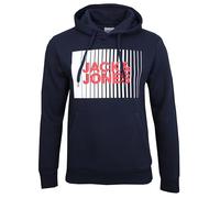 JACK & JONES Sweatshirt à capuche pour homme Regular Fit JJEADRIAN avec imprimé Taille S, M, L, XL, XXL, 3XL, 4XL, 5XL, 6XL, 7XL, 8XL Noir, gris, vert, marron, beige ou bleu, L