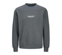 JACK & JONES Sweatshirt à Manches Longues en Jersey Doux avec Impression 3D Pull à col Rond décontracté JORVESTERBRO, Couleurs:Gris-Anthracite, Taille Chandail:S