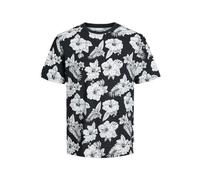 JACK & JONES T-Shirt à col Rond imprimé All Over pour Homme, Noir, S