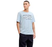 JACK & JONES Jjelogo SS Ss26 Sn T-Shirt à col Rond à 2 col, Bleu céleste, L