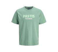 JACK & JONES T-Shirt 'Amalfi' crème / menthe / vert pastel, Taille M
