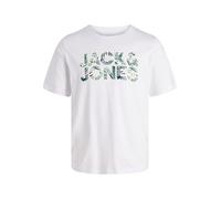 JACK & JONES T-Shirt avec Logo Jjejeff SS SN, Blanc, S Homme, Blanc, Small