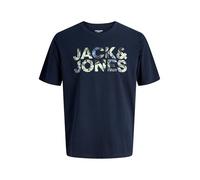 JACK & JONES T-Shirt 'JJEJEFF' bleu nuit / gris / vert pastel, Taille M
