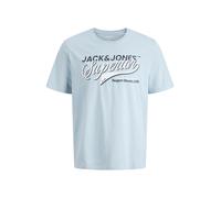 JACK & JONES T-Shirt bleu marine / bleu ciel / blanc, Taille XL