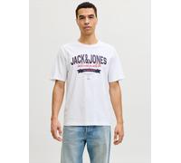 JACK & JONES T-Shirt Jjelogo SS O-Neck 2 Col Ss26 Sn, Blanc Vif, XL, Blanc Brillant, XL