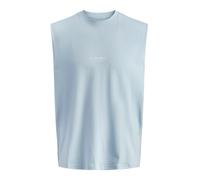 JACK & JONES T-Shirt bleu pastel / blanc, Taille M