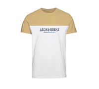 JACK & JONES T-Shirt 'Dan Blocking' marine / bleu roi / miel / blanc, Taille XXL