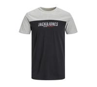 JACK & JONES T-Shirt 'Dan' gris chiné / rouge / noir / blanc, Taille XL