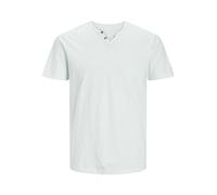 JACK & JONES T-Shirt de Base pour Hommes col en V Manches Courtes en Jersey de Coton avec Boutons JJESPLIT, Couleurs:Vert-Menthe, Size:L