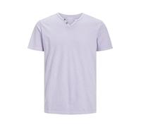 JACK & JONES T-Shirt de Base pour Hommes col en V Manches Courtes en Jersey de Coton avec Boutons JJESPLIT, Couleurs:Rose, Size:M