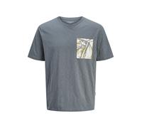 JACK & JONES T-Shirt gris / blanc, Taille XS