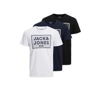 JACK & JONES T-Shirt 'HARRISON' bleu marine / noir / blanc, Taille L