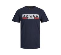 JACK & JONES T-Shirt Homme avec Logo, Grande Taille, col Rond, Manches Courtes, Tee-Shirt Oversize JJECORP, Couleurs:Bleu-foncé-2, Size:3XL