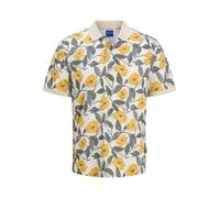 JACK & JONES T-Shirt jaune / vert foncé / blanc, Taille XS