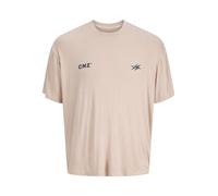 JACK & JONES T-Shirt 'JCOCNZ BERLIN' greige / noir, Taille S